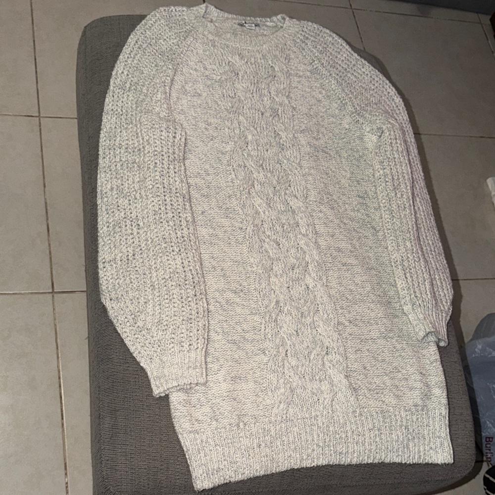 American Eagle Sweater Knit Dress Light Gray - Picture 3 of 5